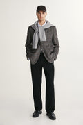 Check Fitted knit blazer