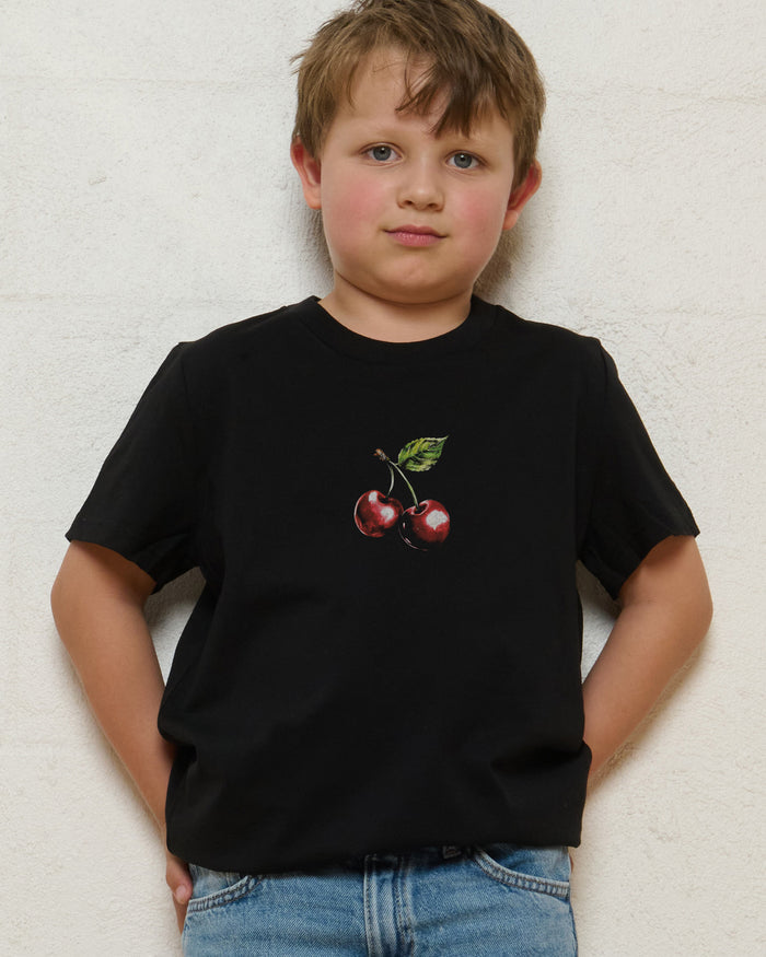 Cherry Drip Black Kids T-Shirt