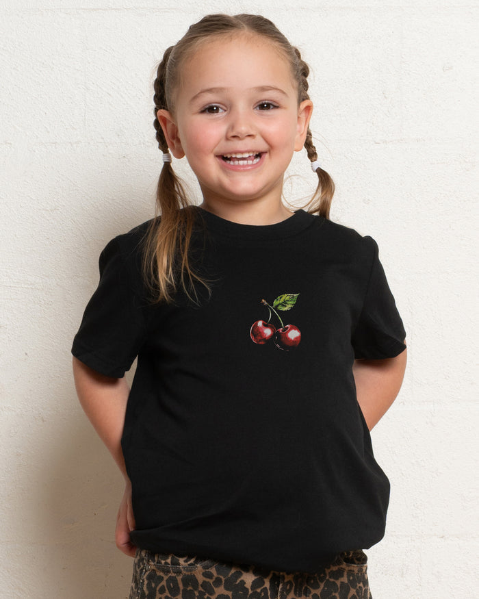 Cherry Drip Black Kids T-Shirt
