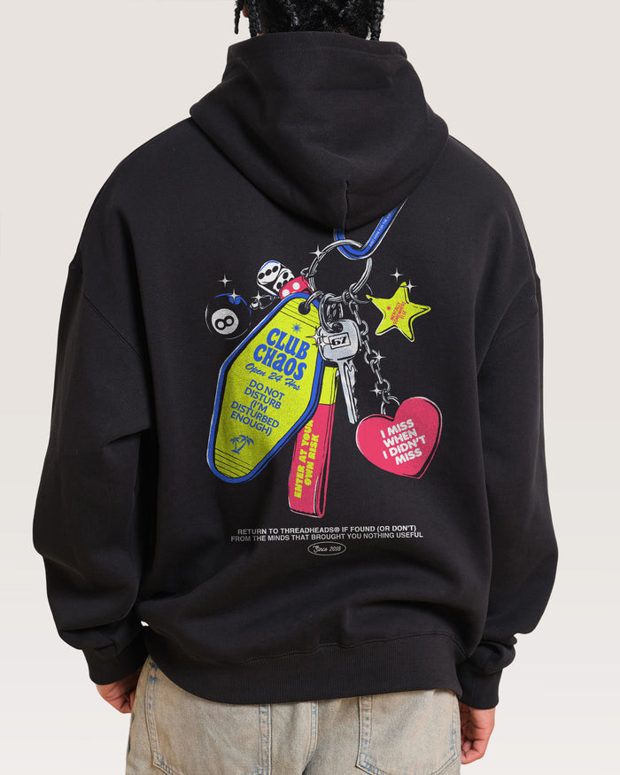 Club Chaos Key Chain Black Hoodie