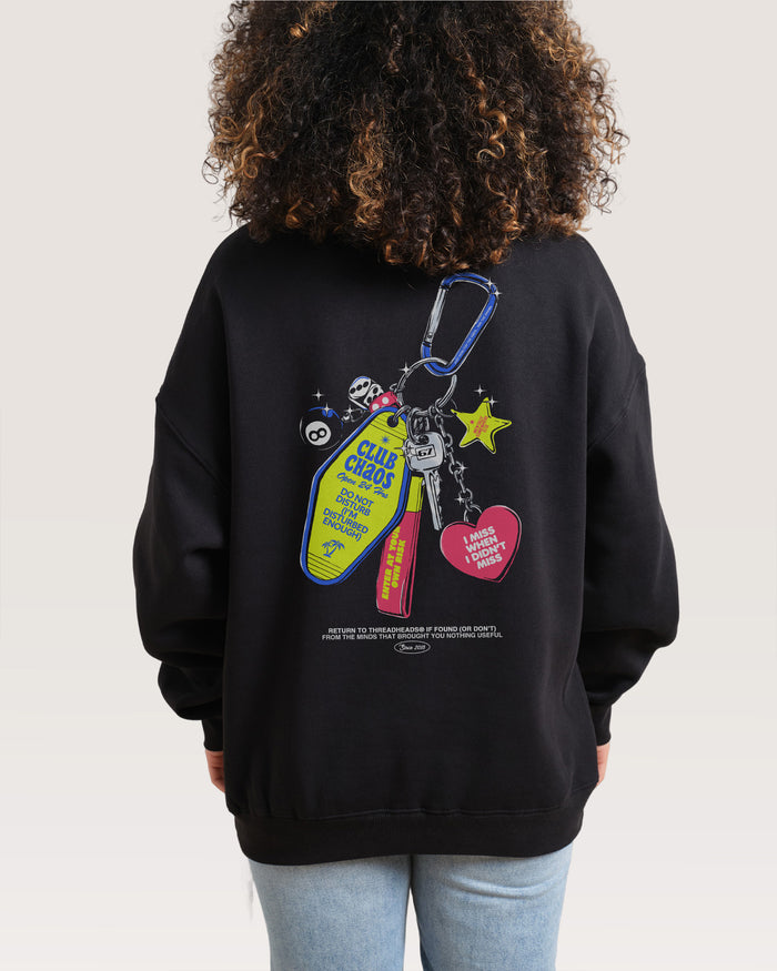 Club Chaos Key Chain Black Sweatshirt