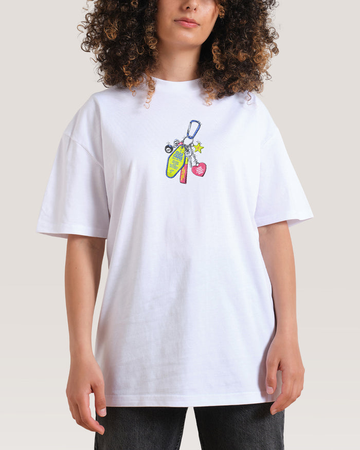 Club Chaos Key Chain White T-Shirt