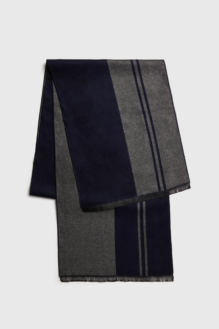 Color blocking brushed scarf