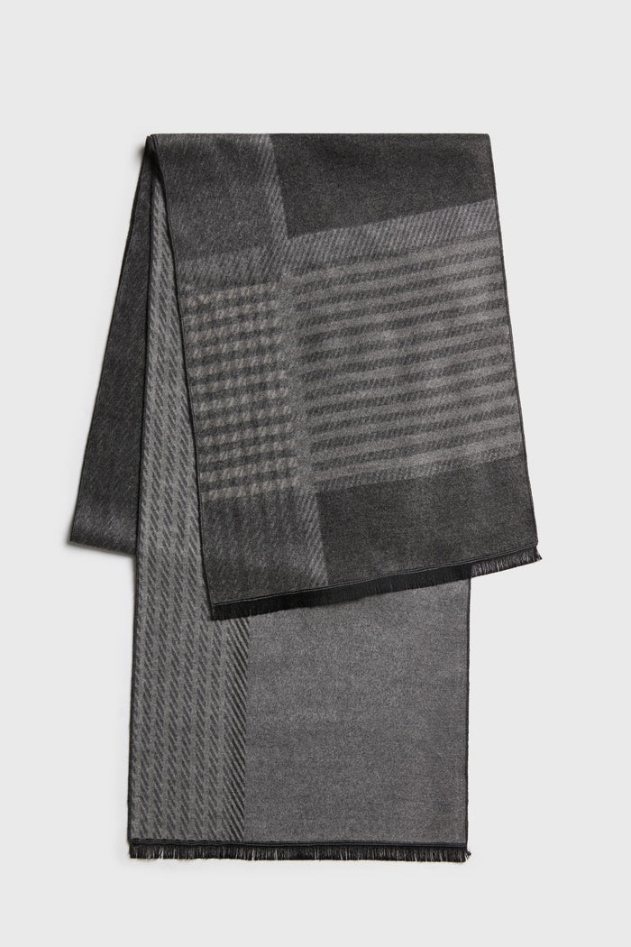 Colour blocking brushed scarf