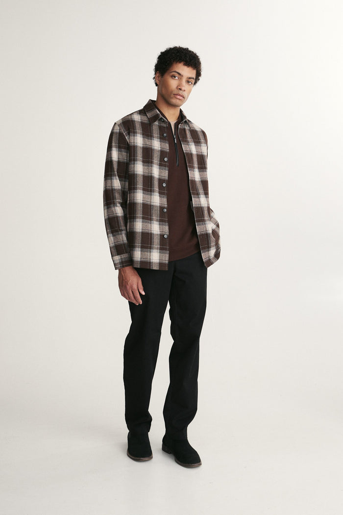 Comfort fit check jersey overshirt