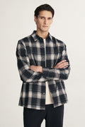 Comfort fit check jersey overshirt