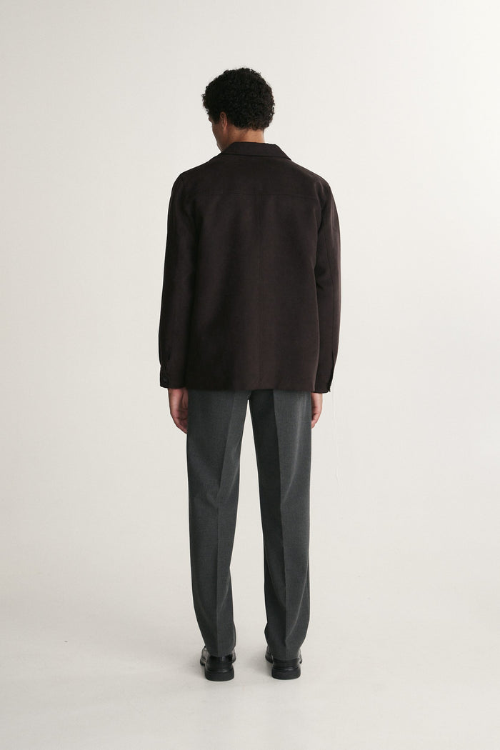 Comfort fit faux suede overshirt