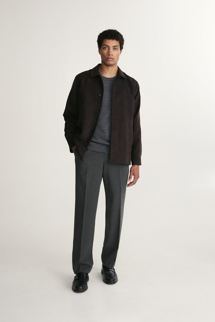 Comfort fit faux suede overshirt