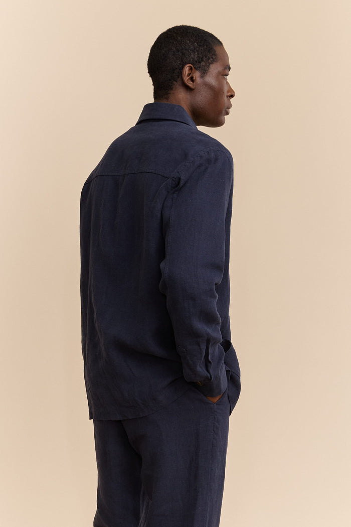 Comfort fit linen overshirt