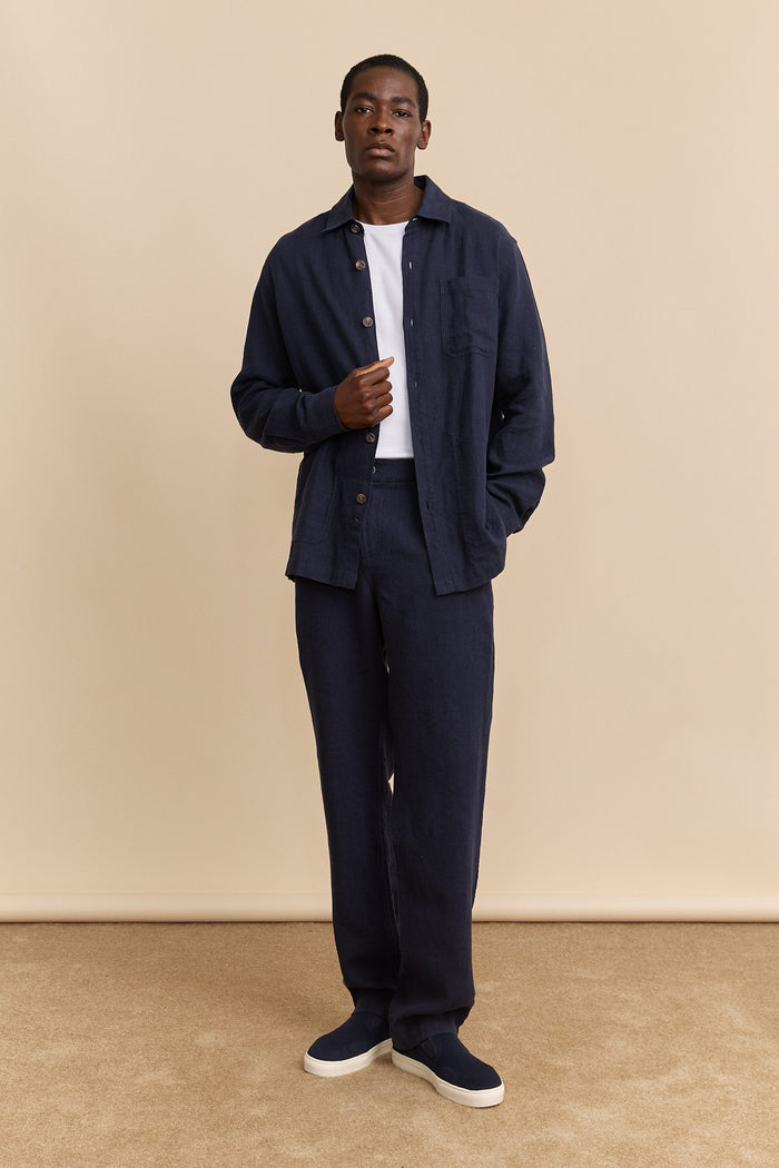 Comfort fit linen overshirt