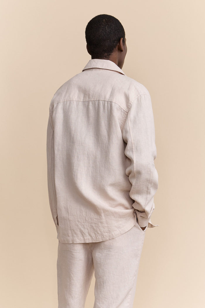 Comfort fit linen overshirt