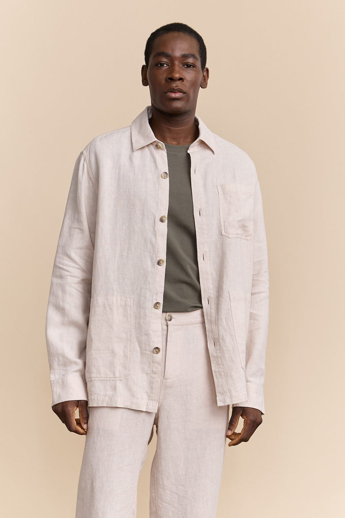Comfort fit linen overshirt