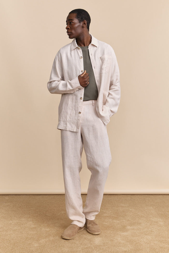 Comfort fit linen overshirt