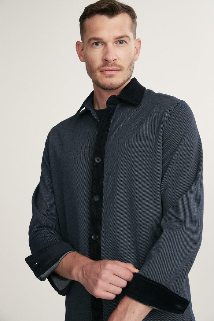 Comfort fit overshirt with corduroy details