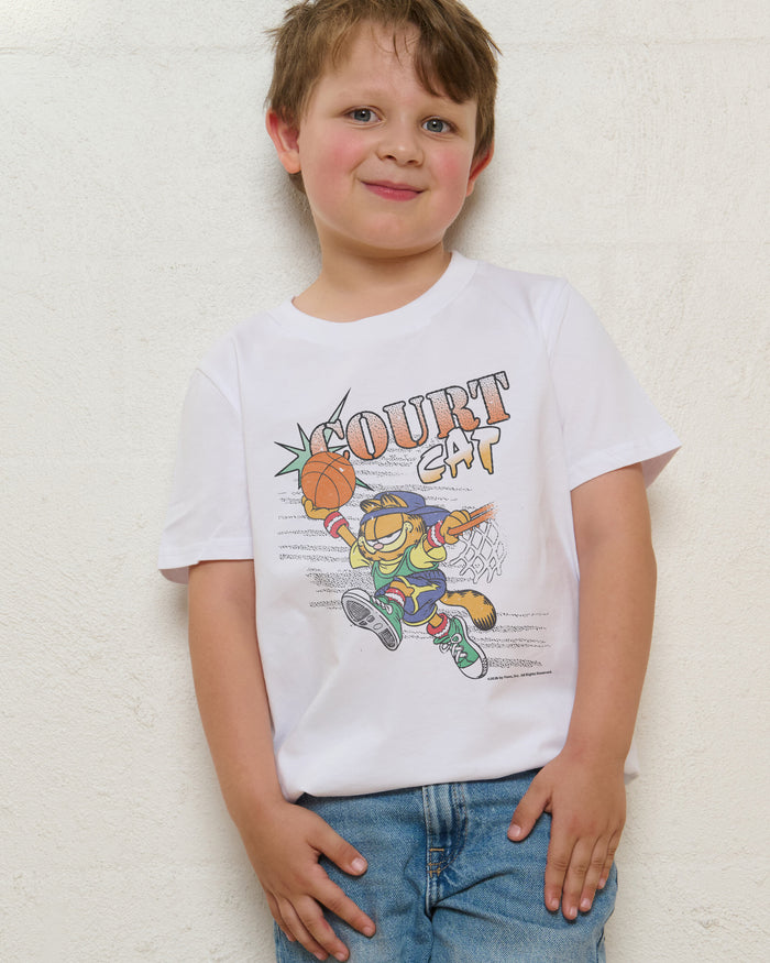 Court Cat White Kids T-Shirt