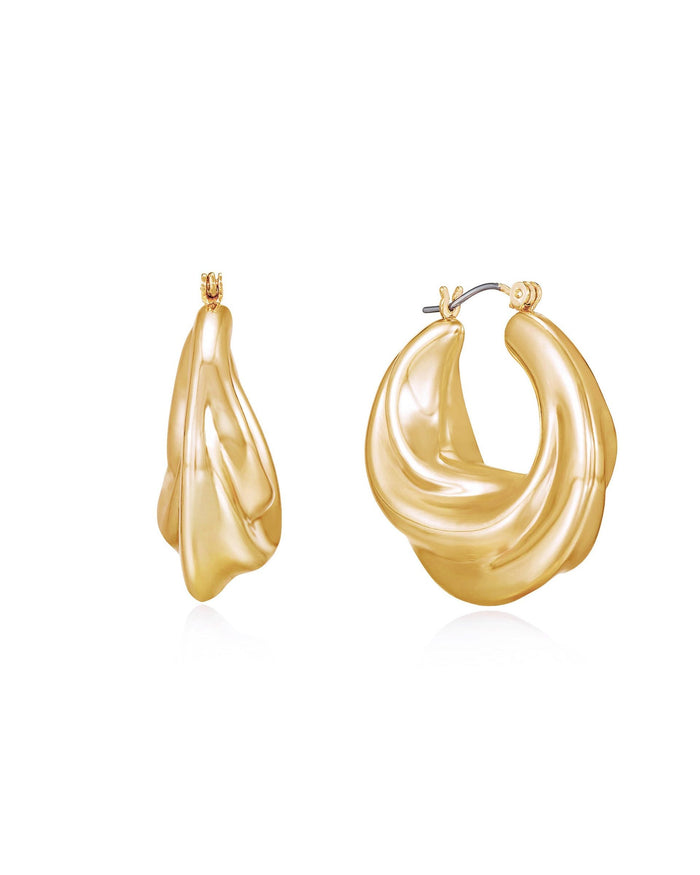 Crescent Swirl Hoop Earrings