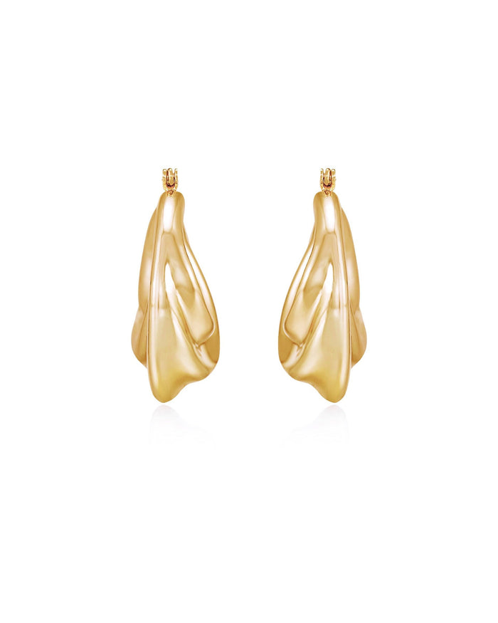 Crescent Swirl Hoop Earrings