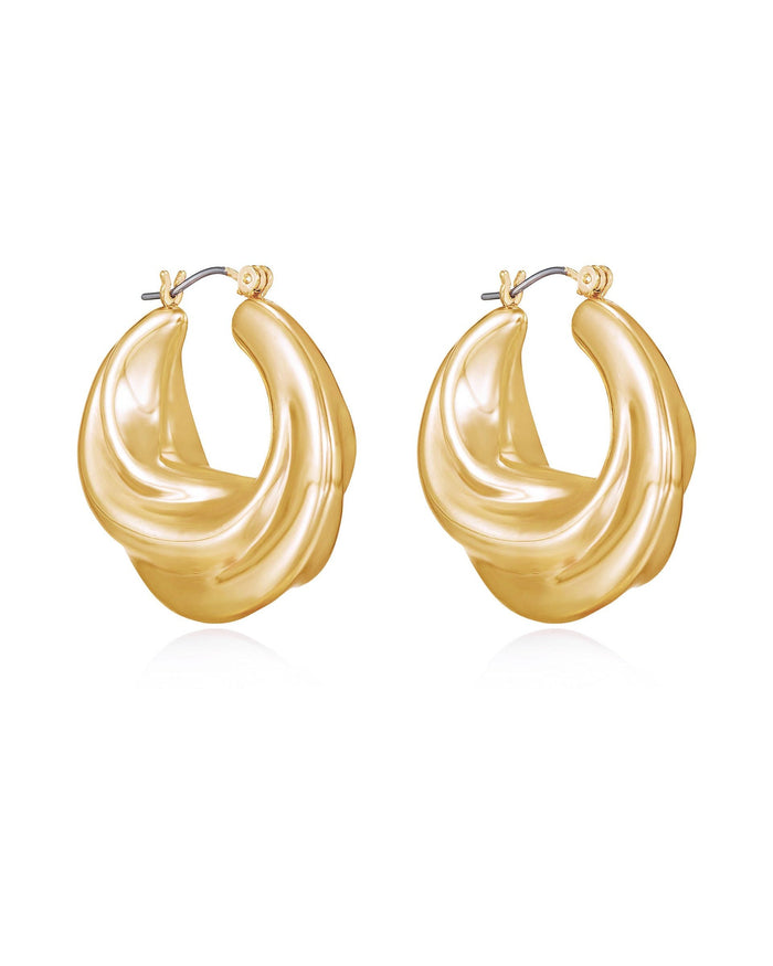 Crescent Swirl Hoop Earrings