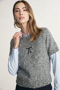 Crew neck boucle sweater