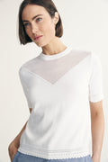 Crew neck textured sweater