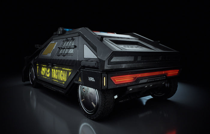 CyberPunk Police Car 3D Model