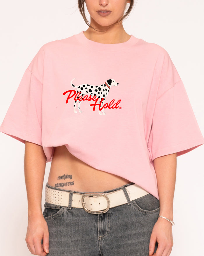 Dalmatian Pink Boxy Crop Tee