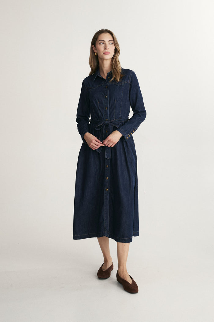 Denim long dress