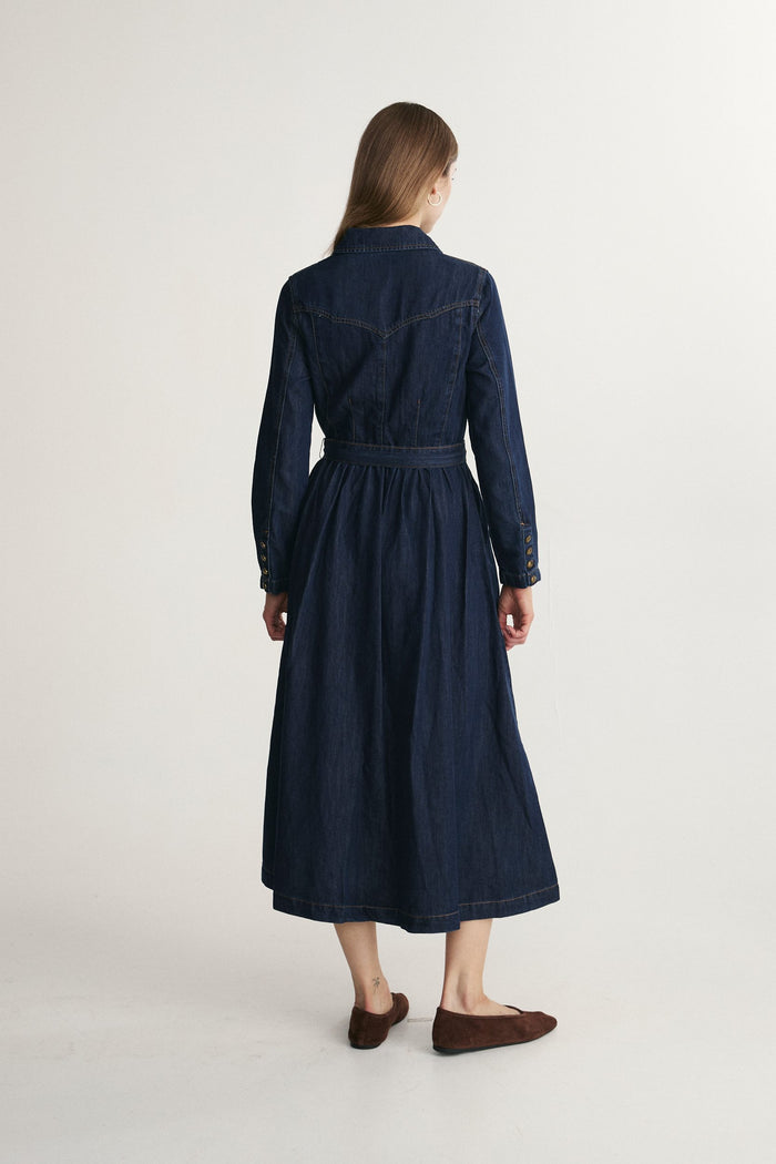 Denim long dress