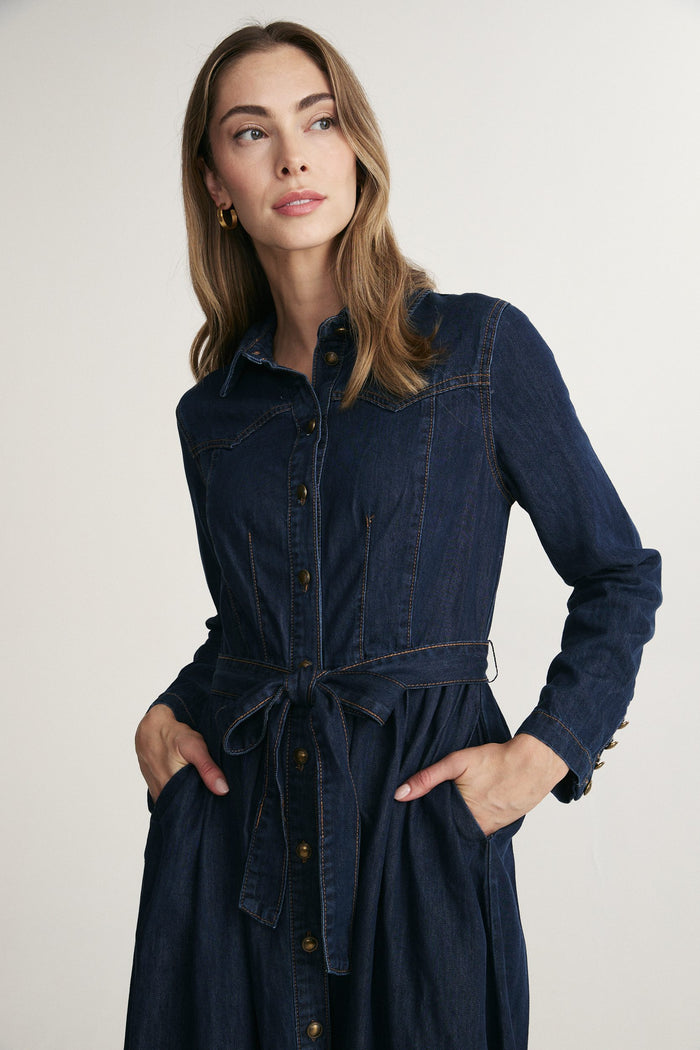 Denim long dress