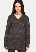 Diabolical V Neck Knit Sweater