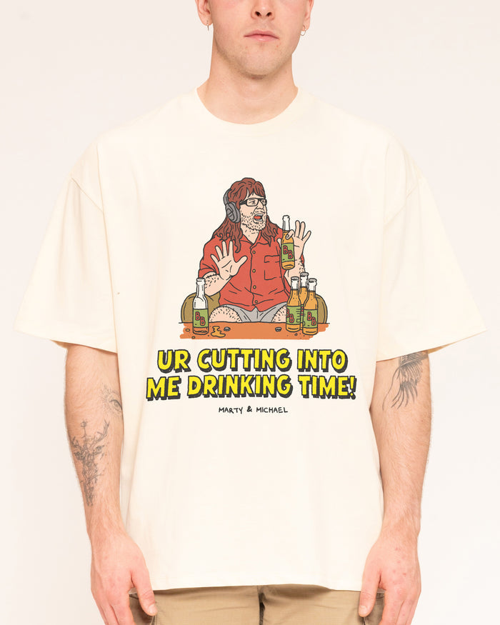 Drinking Time Natural Oversized Tee