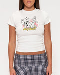 Drop Dead White Longline Baby Tee