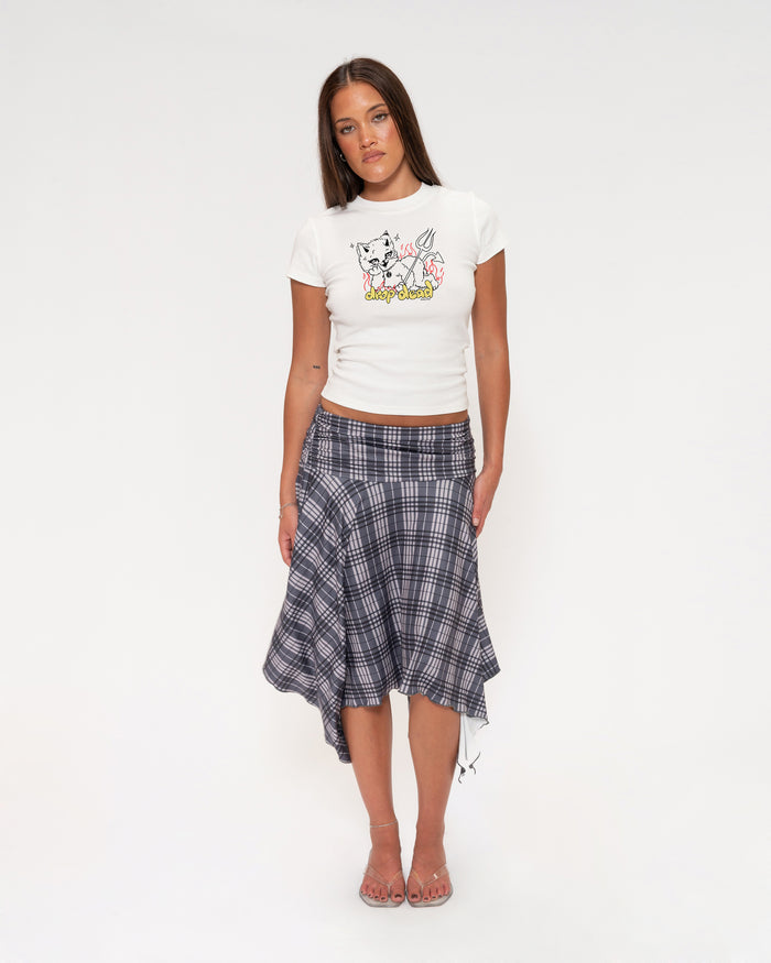 Drop Dead White Longline Baby Tee