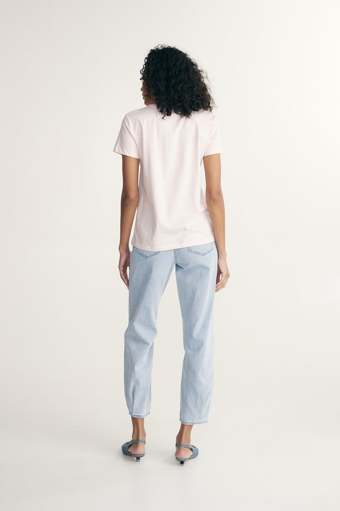 Embroidered neckline t-shirt