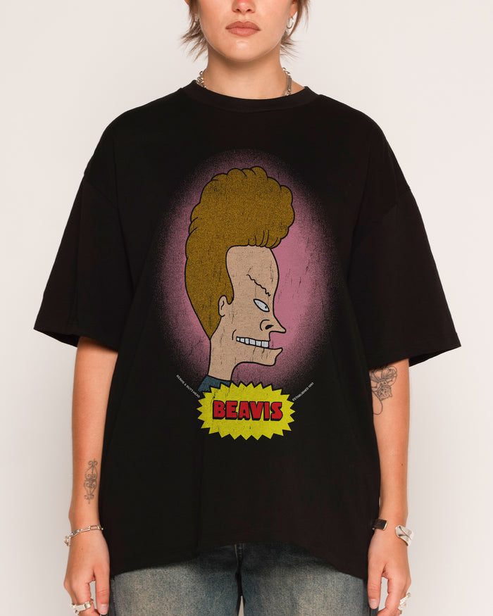 Face Off Black Oversized Tee