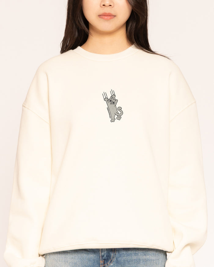 Falling Cat Natural Sweatshirt