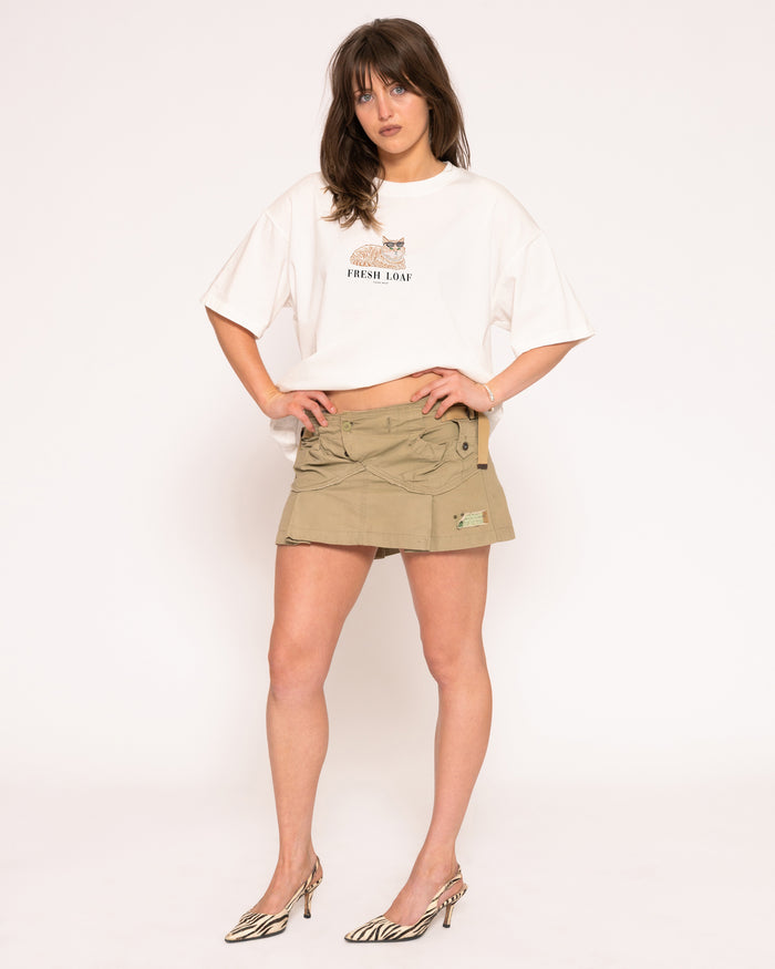 Fancy Fresh Loaf White Boxy Crop Tee