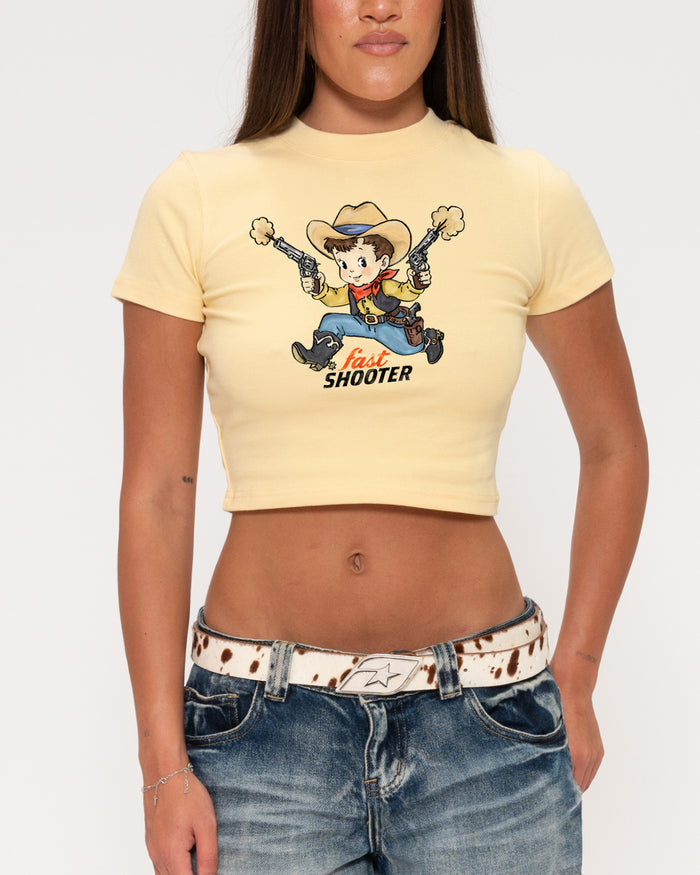 Fast Shooter Yellow Baby Tee
