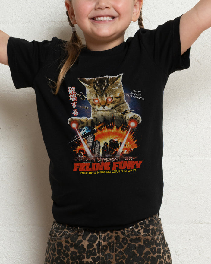Feline Fury Black Kids T-Shirt