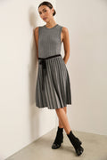 Fit & Flare Jacquard Dress With Sash