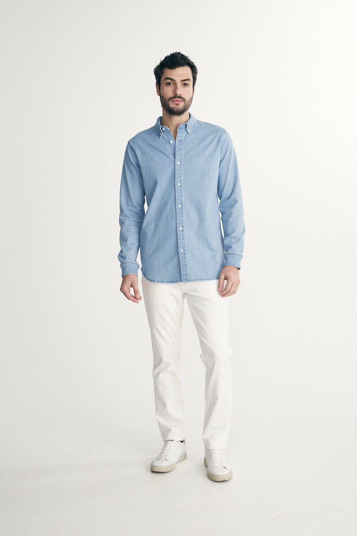 Fitted denim shirt