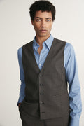 Fitted houndstooth vest