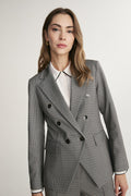 Fitted Long Jacquard Blazer