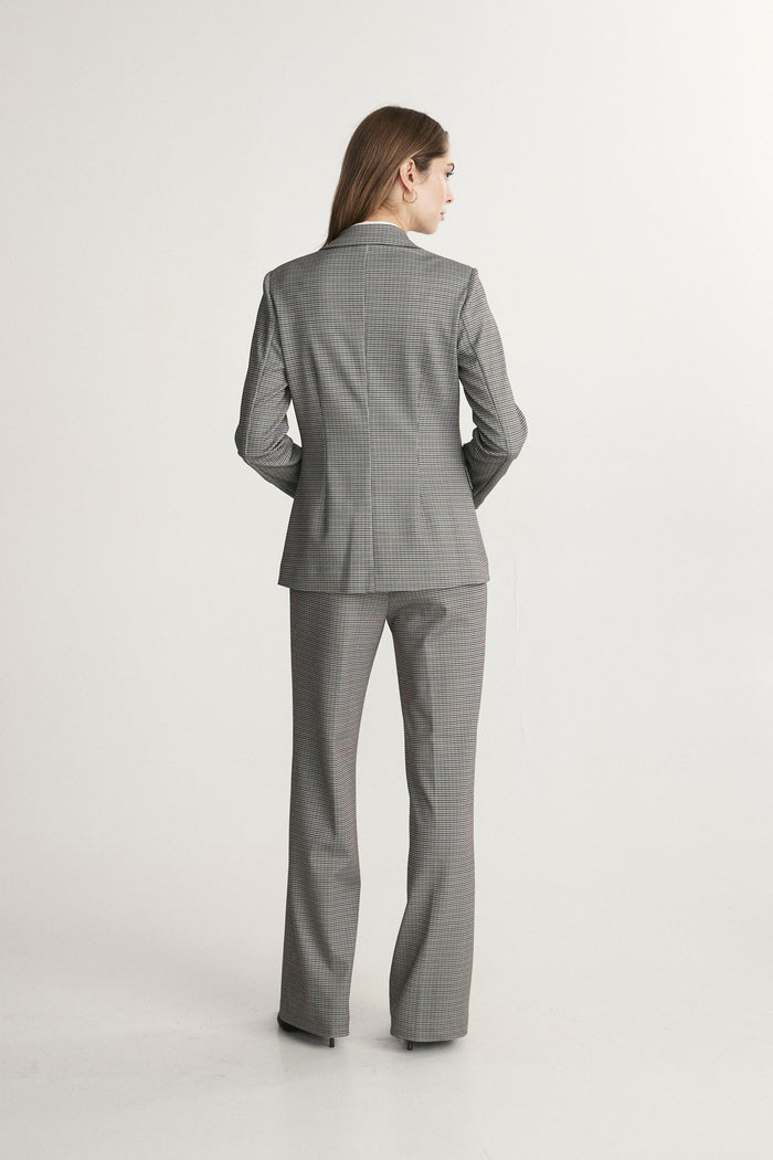 Fitted Long Jacquard Blazer