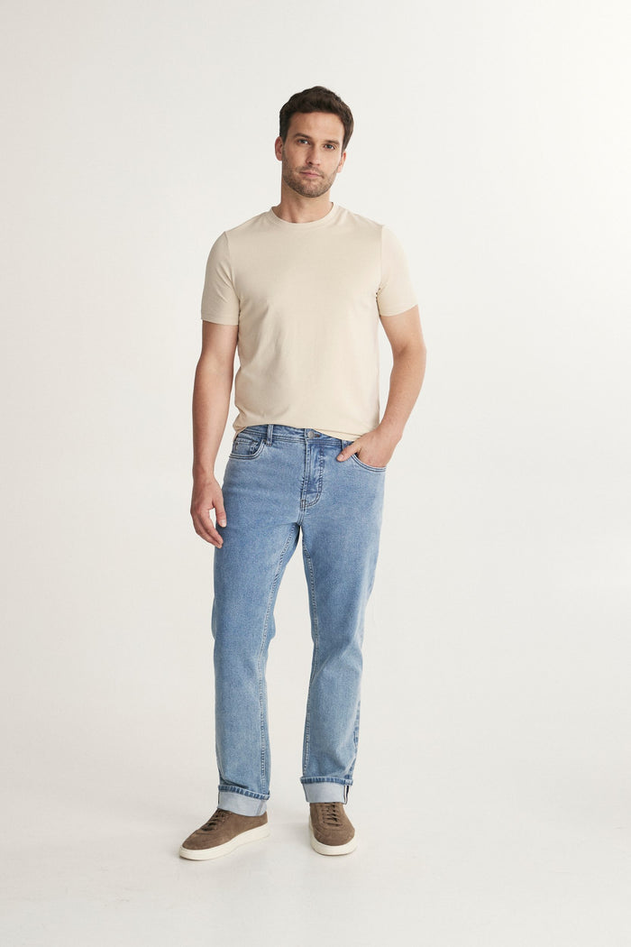 Five pockets Straight jeans with cuff