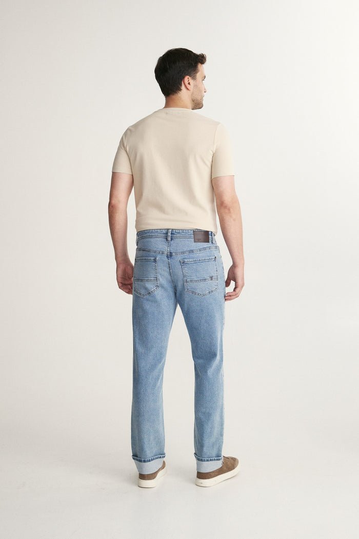 Five pockets Straight jeans with cuff