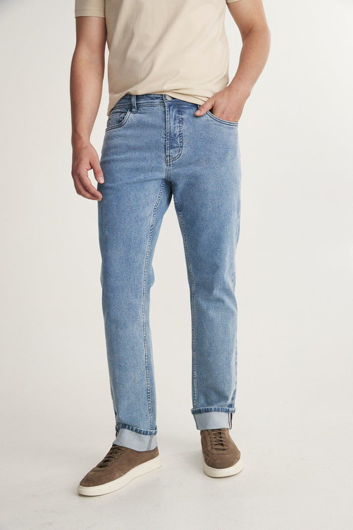 Five pockets Straight jeans with cuff