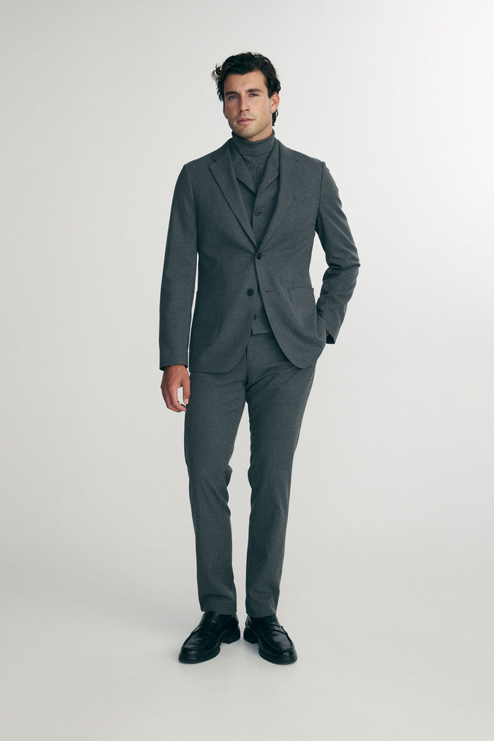 Flannel extra-fitted blazer