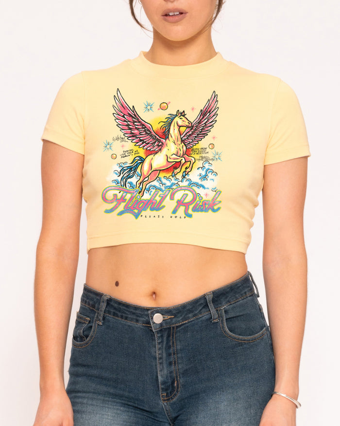 Flight Risk Yellow Baby Tee