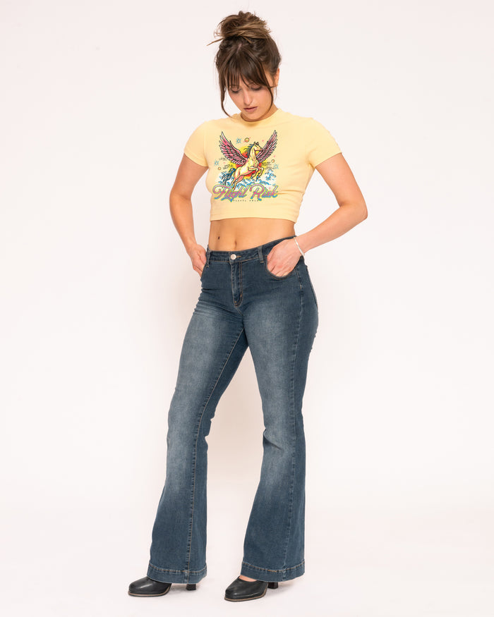 Flight Risk Yellow Baby Tee